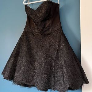 Karen Millen- black lace short ball gown- UK12